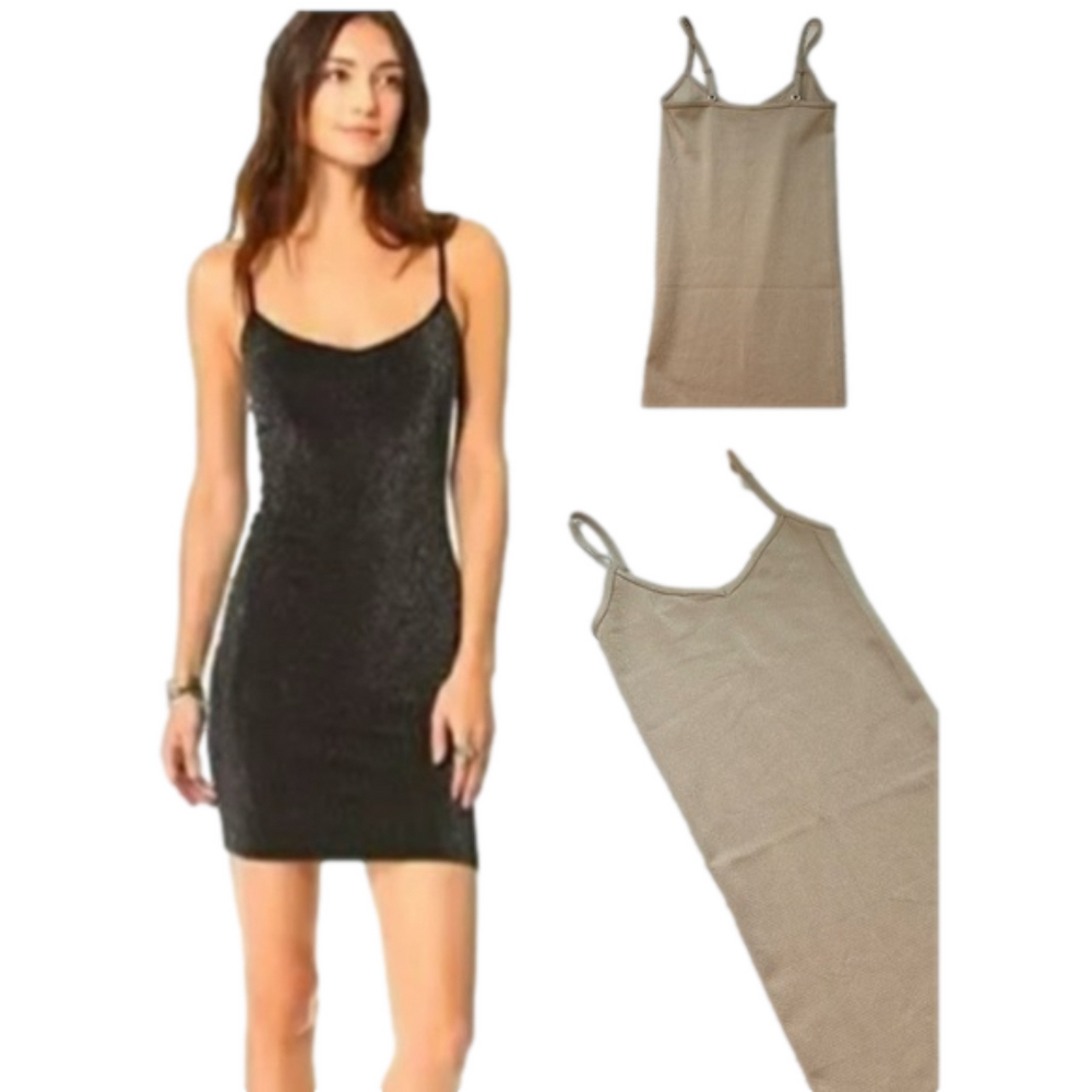 NWOT Free People Intimately Lurex Champagne Tank Slip Dress